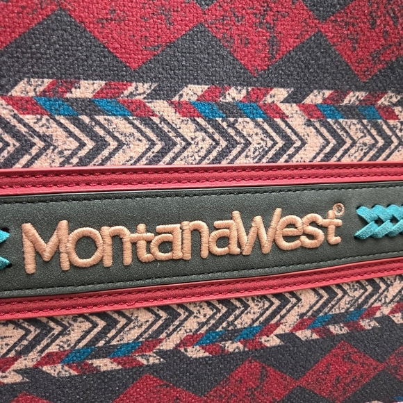 NWT Montana West Red and Black Geometric Tote - Picture 2 of 10